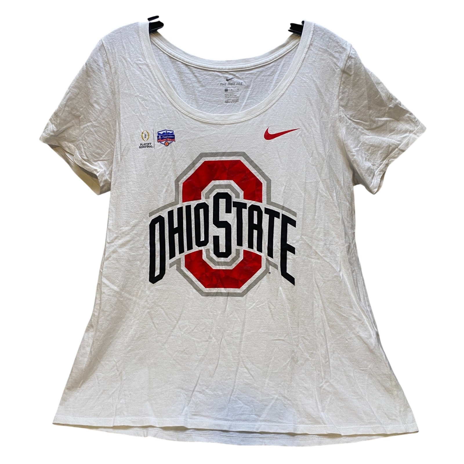 Ohio State Shirt Womens Large Nike Football Ncaa Fiesta Bowl Athleisure White
